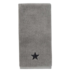 Grey Terry Towel With Black Star