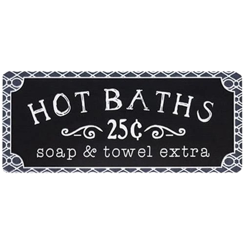 Hot Baths Metal Sign