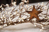 Ivory 40" Pip Garland With Stars