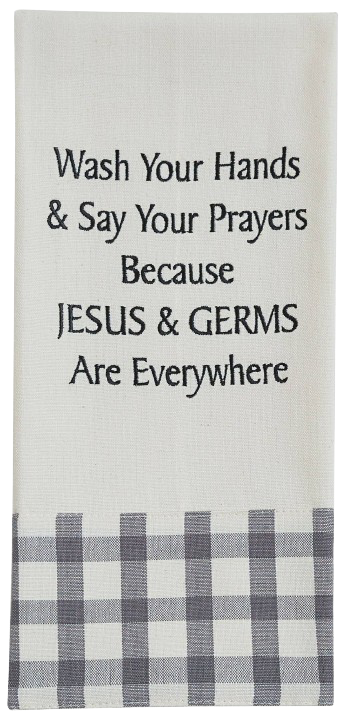 Jesus And Germs Embroidered Towel