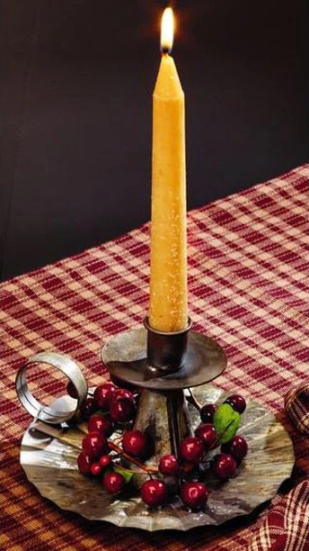 Aged Chamberstick Candle Holder