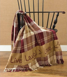 Live Love Laugh Plaid Farmhouse Throw