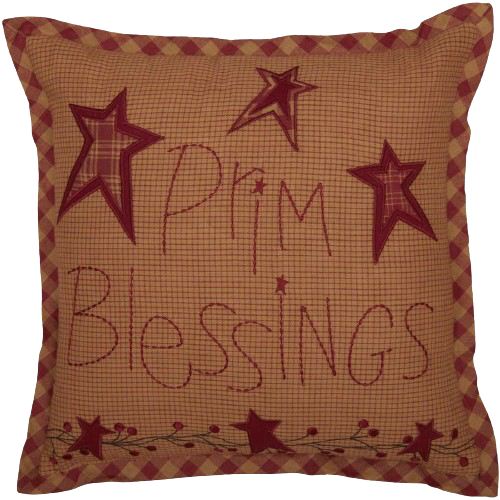 Ninepatch Star Prim Blessings Pillow