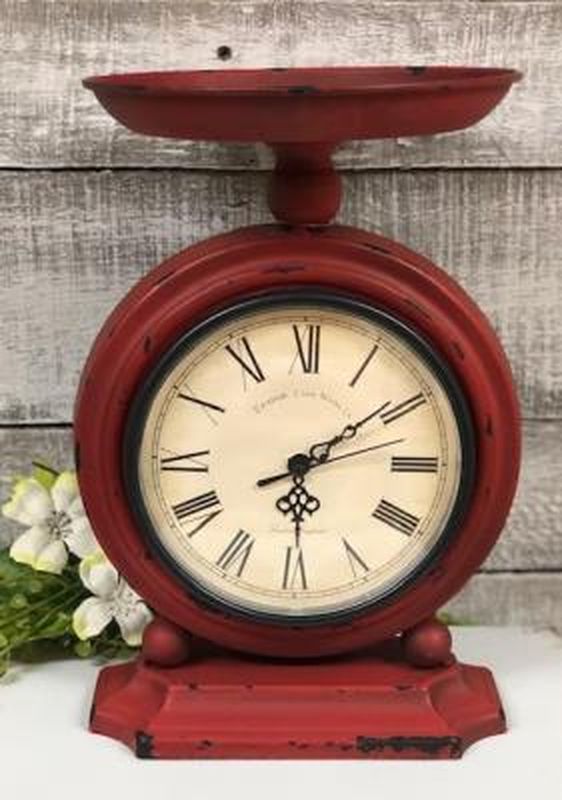 Vintage Red Scale Clock