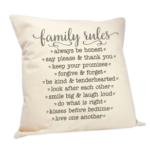 Family Rules Jumbo 18" Pillow