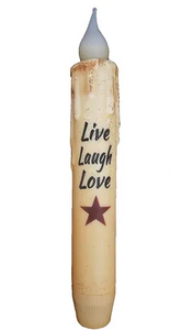 Hand-Dipped 7" Live Love Laugh Timer Candle - Amethyst Designs Country Mercantile
