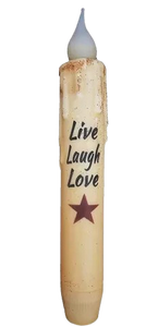 Hand-Dipped 7" Live Love Laugh Timer Candle