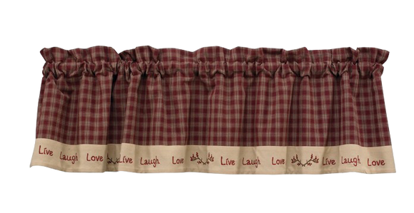 Sturbridge Live Laugh Love Lined Wine Valance