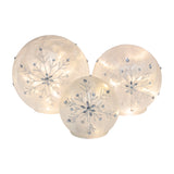 Glass Snowflake Globes Set of 3