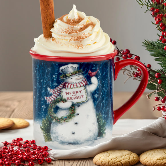 Snowman Greetings Christmas Mug