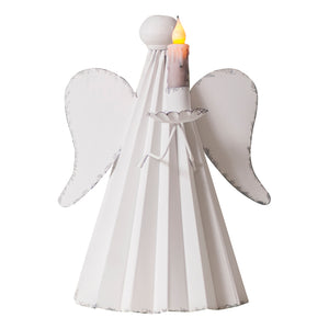 Rustic White Angel Candle Holder