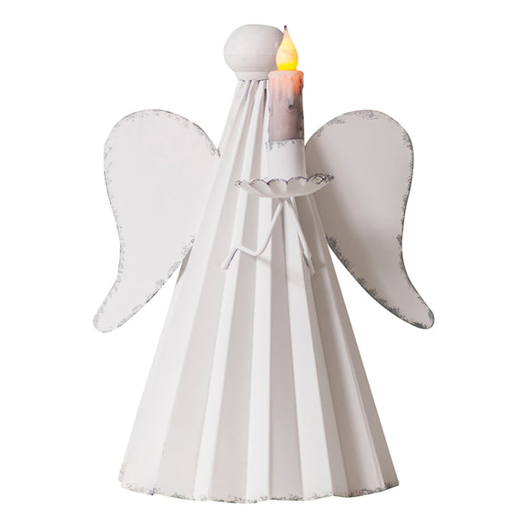 Rustic White Angel Candle Holder