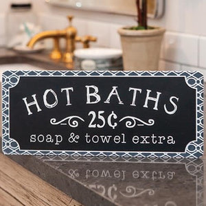 Hot Baths Metal Sign