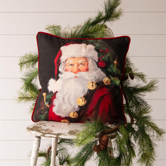 Classic Santa and Velvet Pillow