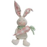 Sitting Fabric 14.5" Bunny with Plaid Carrot