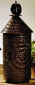 14" Black Punched Tin Lantern