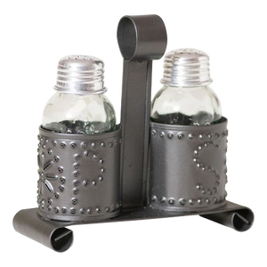 Salt and Pepper Shakers and Holder