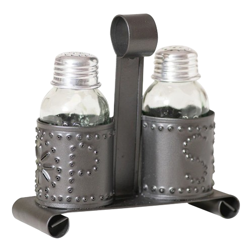 Salt and Pepper Shakers and Holder