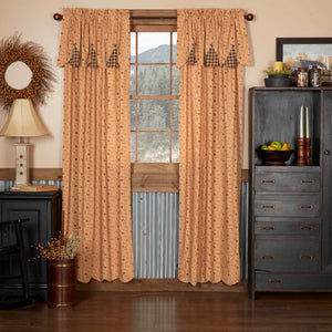 Maisie Curtain Panels with Attached Scalloped Layered Valance