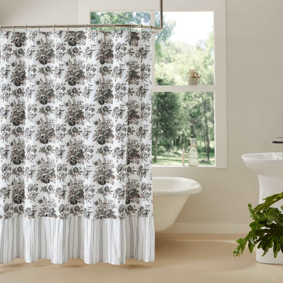 Annie Portabella Floral Farmhouse Shower Curtain