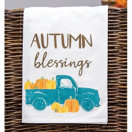 Autumn Blessings Truck Dish Towel - Amethyst Designs Country Mercantile