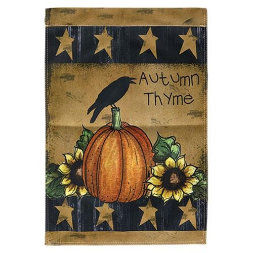 Autumn Thyme Crow and Sunflower Garden Flag