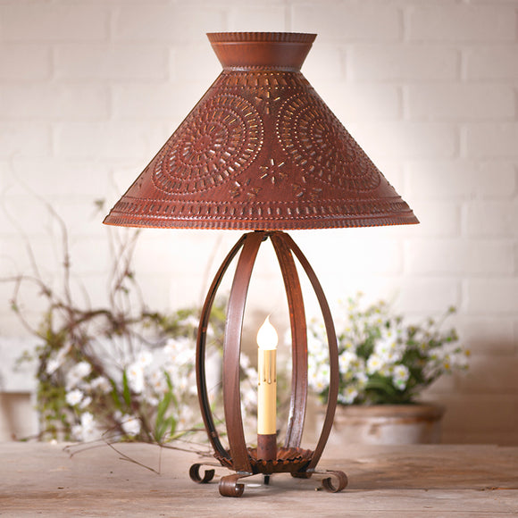 Betsy Ross Rustic Lamp With Chisel Shade - Amethyst Designs Country Mercantile