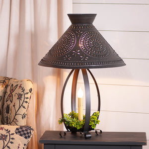 Betsy Ross Black Lamp With Chisel Shade - Amethyst Designs Country Mercantile