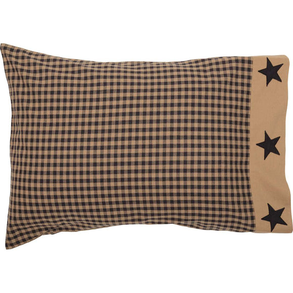 Black Check Star Pillow Case Set