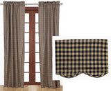 2/Set, Black Check Scalloped Panels - Amethyst Designs Country Mercantile