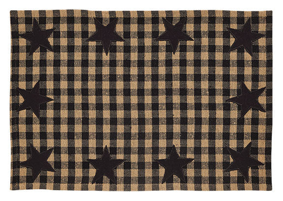 Black Star Woven Placemat - Set of 6 - Amethyst Designs Country Mercantile