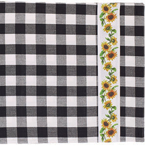 Black And White Buffalo Check Sunflower Runner - Amethyst Designs Country Mercantile
