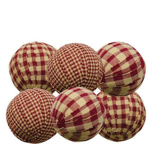 Burgundy Rag Balls - 6 Pc Set