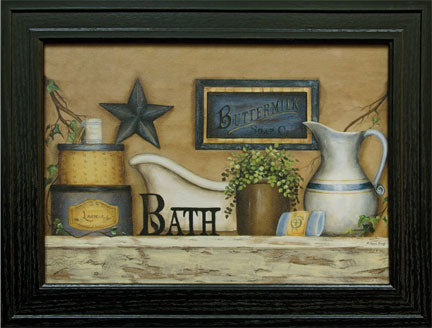 Buttermilk Bath Framed Print - Amethyst Designs Country Mercantile
