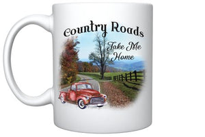 Country Roads Take Me Home Vintage Truck Mug - Amethyst Designs Country Mercantile