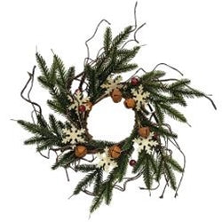 Berry & Bell Snowflake Candle Ring/Wreath