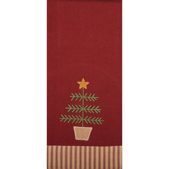 Barn Red Feather Tree Towel