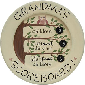 Grandma's Scoreboard Plate - Amethyst Designs Country Mercantile