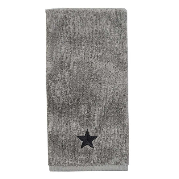 Grey Terry Towel With Black Star