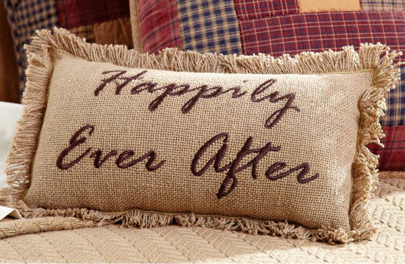 Happily Ever After Burlap Pillow