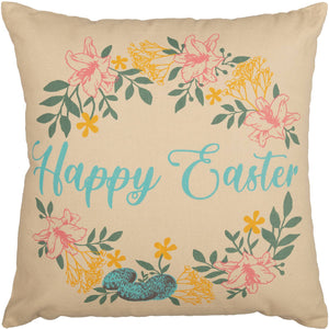 Sawyer Mill Happy Easter 18" x 18" Pillow - Amethyst Designs Country Mercantile