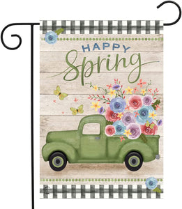 Happy Spring Green Truck Flag - Amethyst Designs Country Mercantile