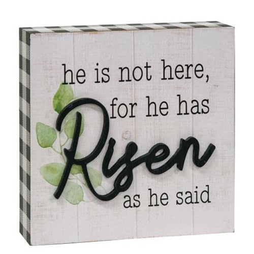 He Is Risen Box Sign