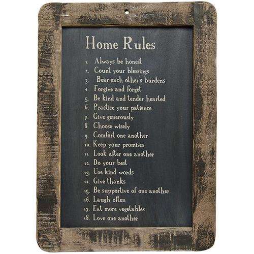 Rustic Farmhouse Home Rules Blackboard