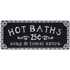 Hot Baths Metal Sign - Amethyst Designs Country Mercantile