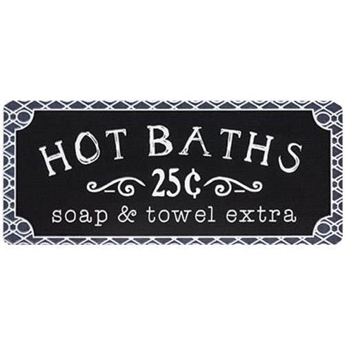 Hot Baths Metal Sign - Amethyst Designs Country Mercantile