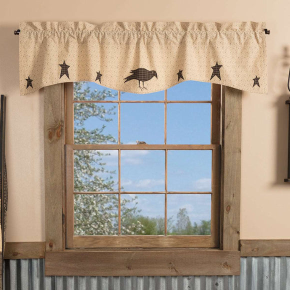 Kettle Grove Applique Crow And Star Valance