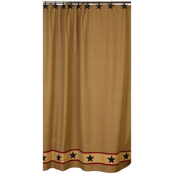 Khaki Barn Star Country Shower Curtain - Amethyst Designs Country Mercantile