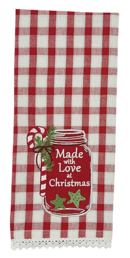 Made With Love Applique Dish Towel