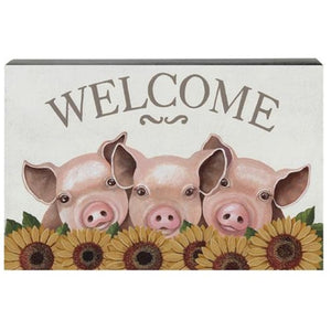 Piggies & Sunflower Box 14" Sign